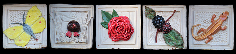 Ceramic Tiles - Sensory Wildlife Garden, RSPB Leighton Moss.